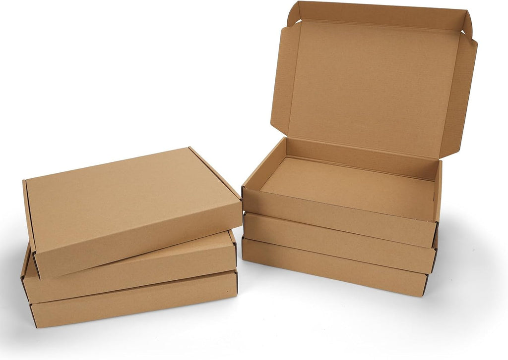 13x10x2 inch Cardboard Shipping Box, Set of 6 Mailer Boxes, Brown
