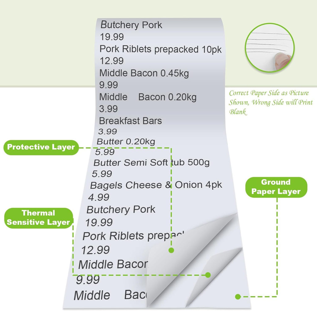 2 1/4" Thermal Paper Rolls - 50 Rolls of 2.25 x 50' Credit Card Receipt Paper, Compatible with Clover POS