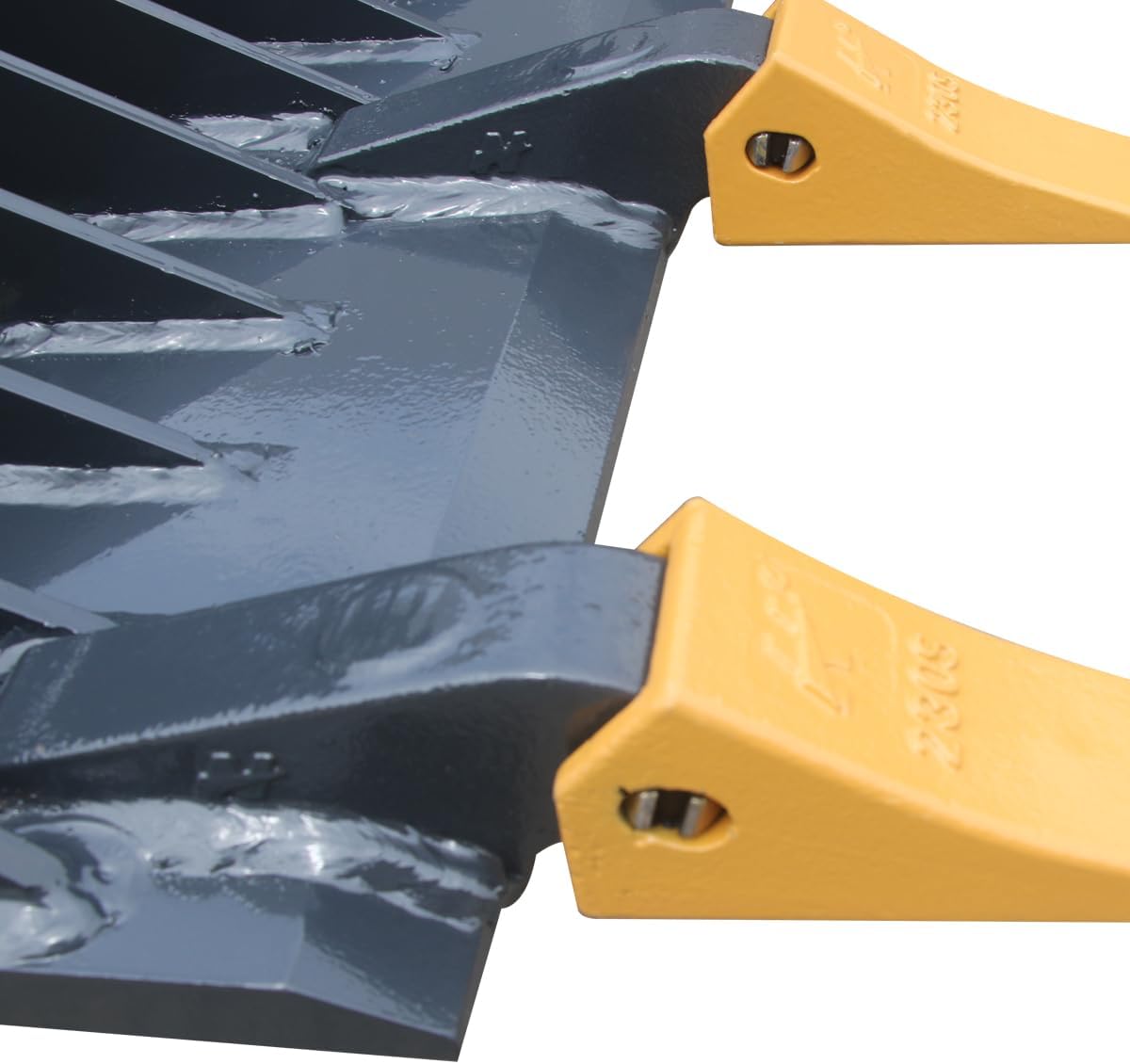 Skid Steer Rock Bucket Attachment, 72" Heavy Duty Root Rake Grapple Claw, ⅜" Tine Spacing, Fits for Bobcat for CAT
