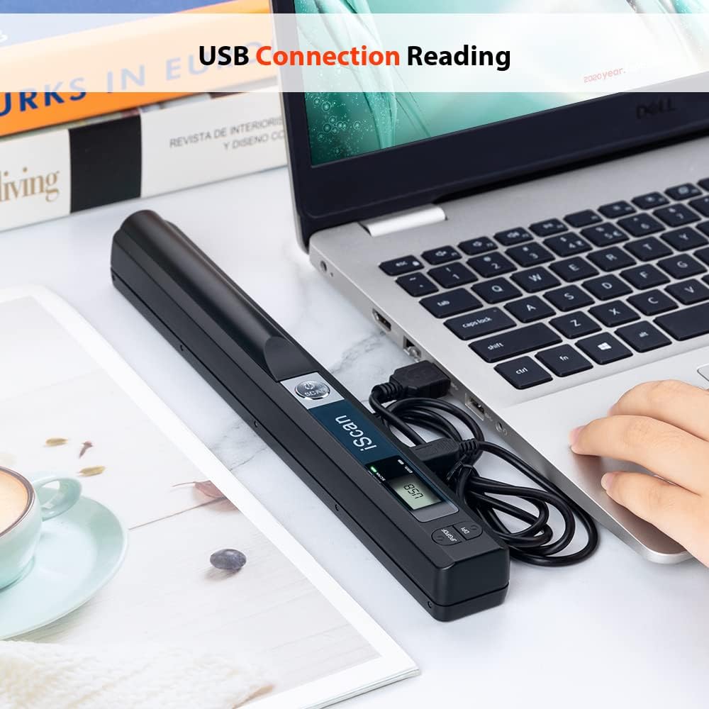 Portable Scanner, Photo Scanner for A4 Documents, Handheld Scanner for Business, Photo, Picture, Receipts, Books