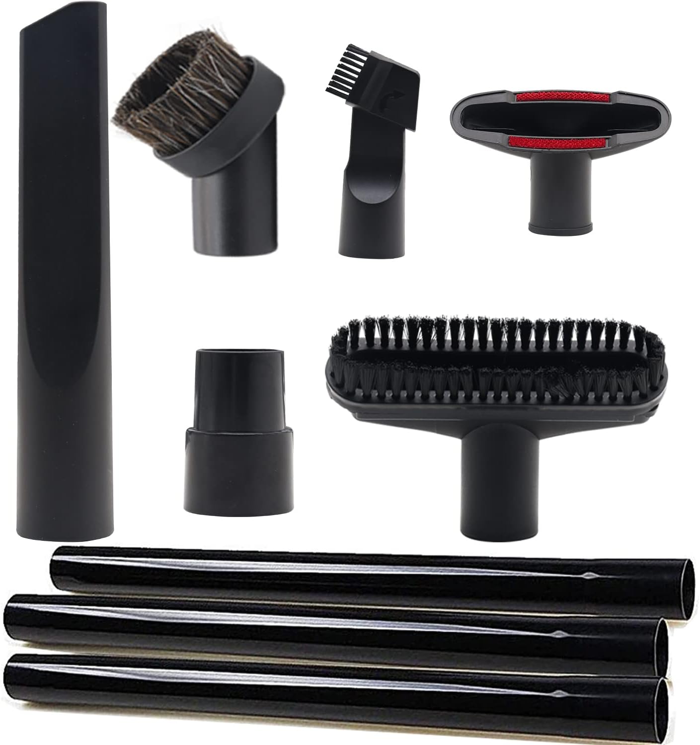 GIB 9 Pcs Vacuum Attachments for Shop Vac Accessories w/ 1 1/4" Vacuum Wand | 32 mm Vacuum Extension Wand & Vacuum