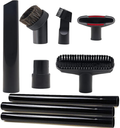 GIB 9 Pcs Vacuum Attachments for Shop Vac Accessories w/ 1 1/4" Vacuum Wand | 32 mm Vacuum Extension Wand & Vacuum