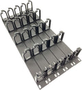 Metal Master - 5 Pack 1U 19” Server Rack Cable Management Panel w/D-Ring Hooks - 1U Horizontal or Vertical Wire and Cord Manager Made in Taiwan