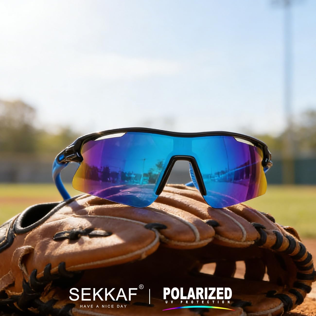 Polarized Sports Sunglasses for Men Women and Youth, UV400 Protection Ideal for Cycling Baseball Fishing Golf Running