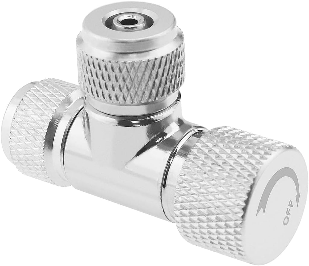 Create idea CO2 Dual-Head Needle Valve Carbon Dioxide Double-Ended Needle Trimmer Valve CO2 Bubble Counter Fish Tanks Accessory Compatible with Aquarium Systems, Silver