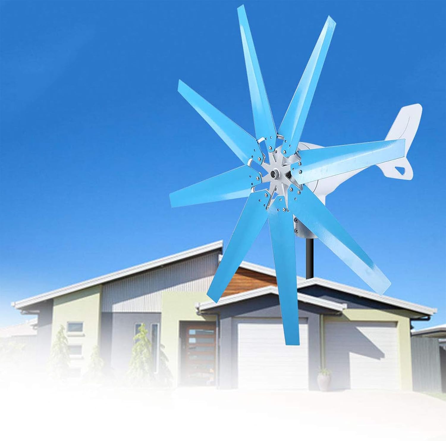 Magnetic Levitation Wind Turbine 12000W with Controller, Blue 10 Blades Wind Turbine Generator Kit for Home, Farm