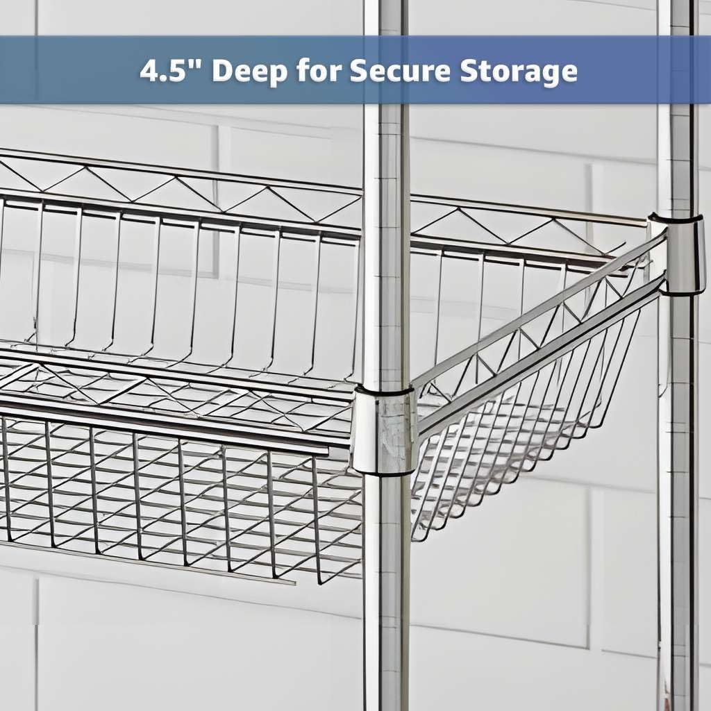 18" x 48" NSF Additional Wire Shelf Basket, Heavy Duty Replacement Chrome Shelf for Commercial Racks