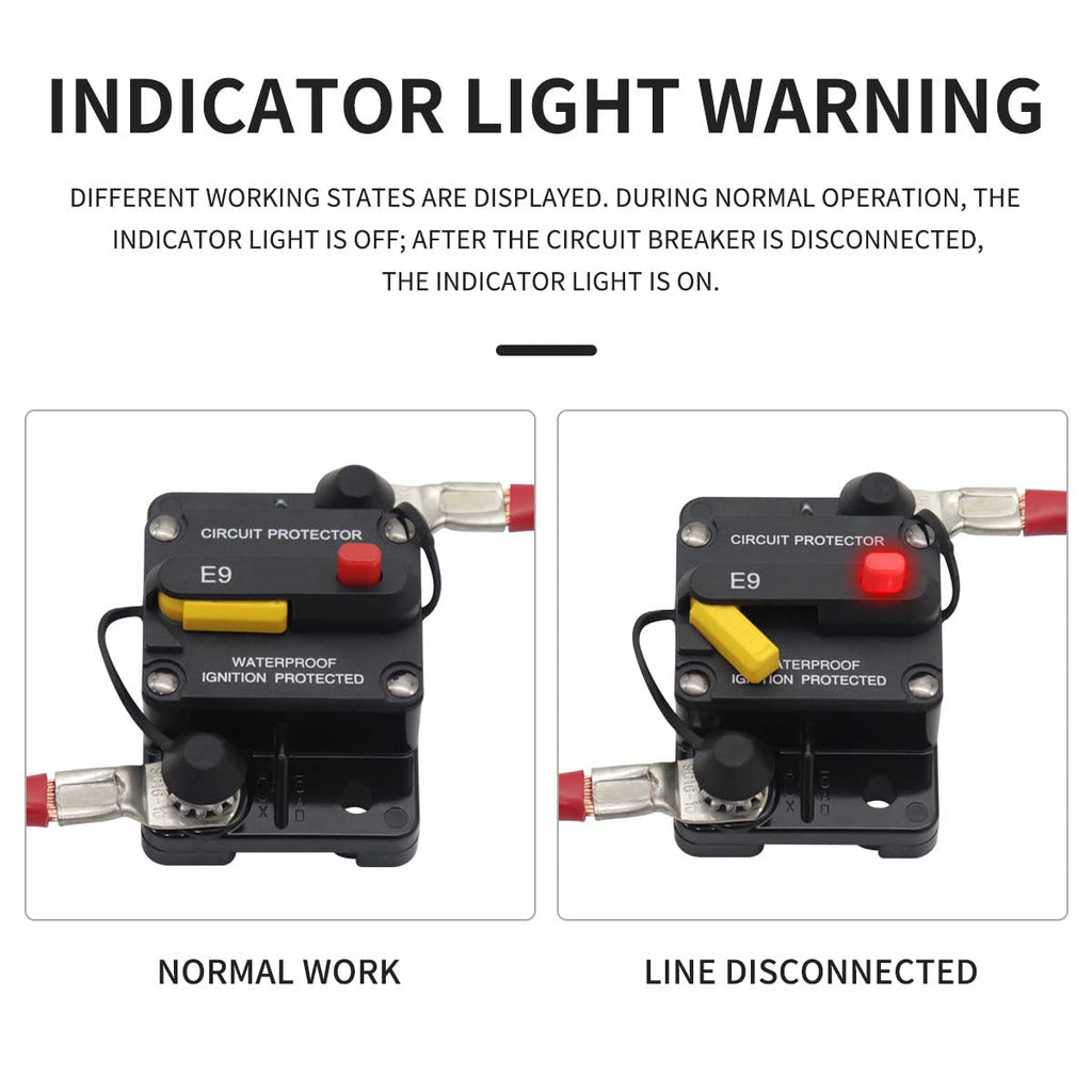 T Tocas 3/8" Studs 200A Amp Circuit Breaker Switch Button w/LED Indication