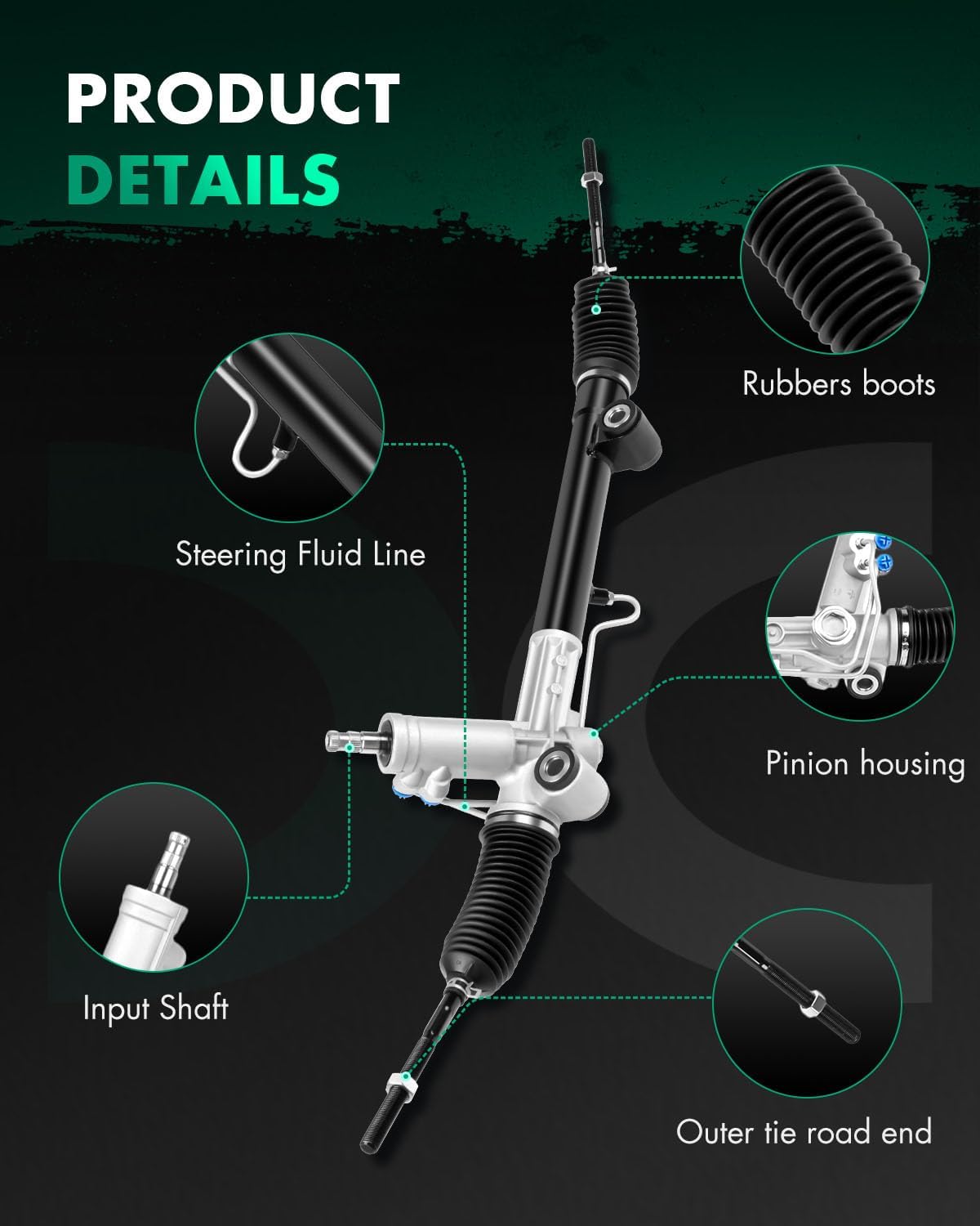 SCITOO Power Steering Rack and Pinion For Ford,For Mercury 80-93