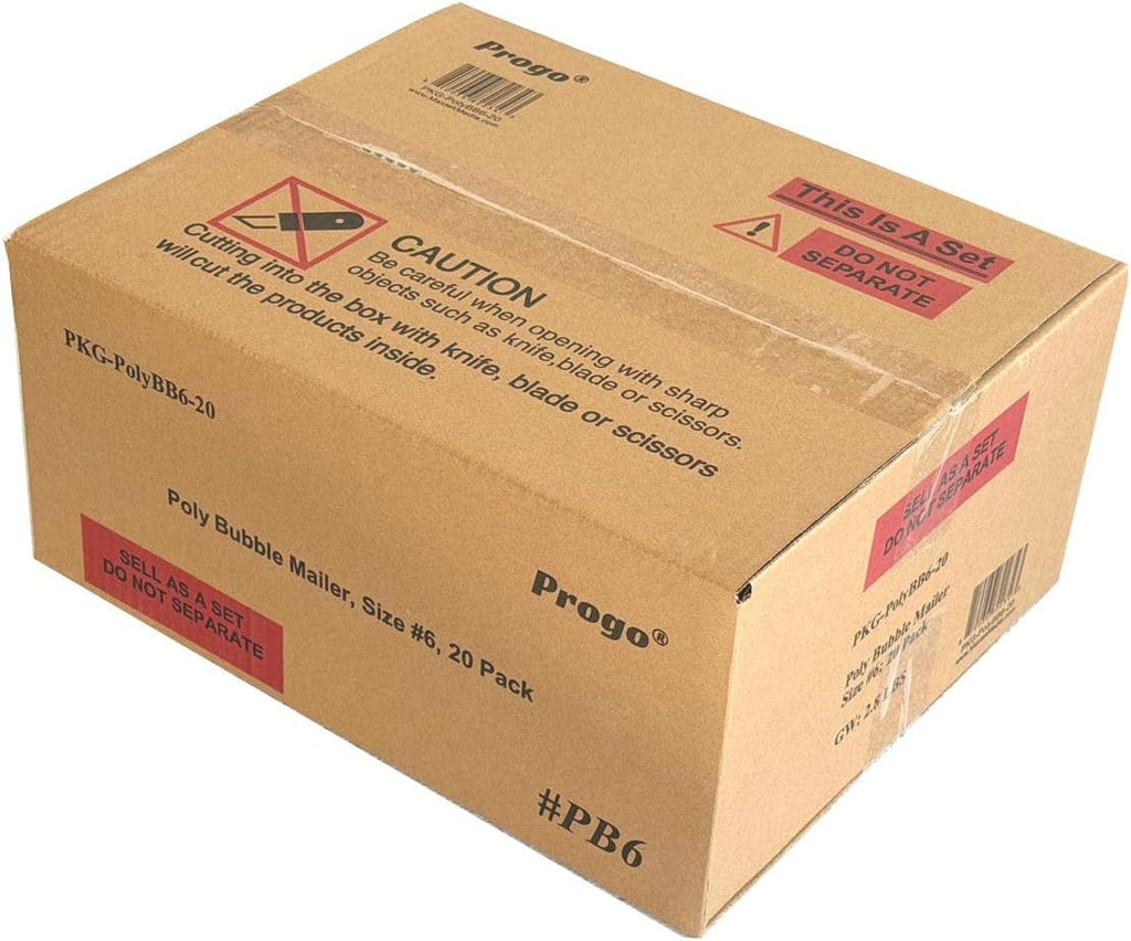 20 ct #6 Large Poly Bubble Mailers 12.5x18 Inch Bubble Lined Cushioned Poly Mailer. Tear-proof, Water-resistant and