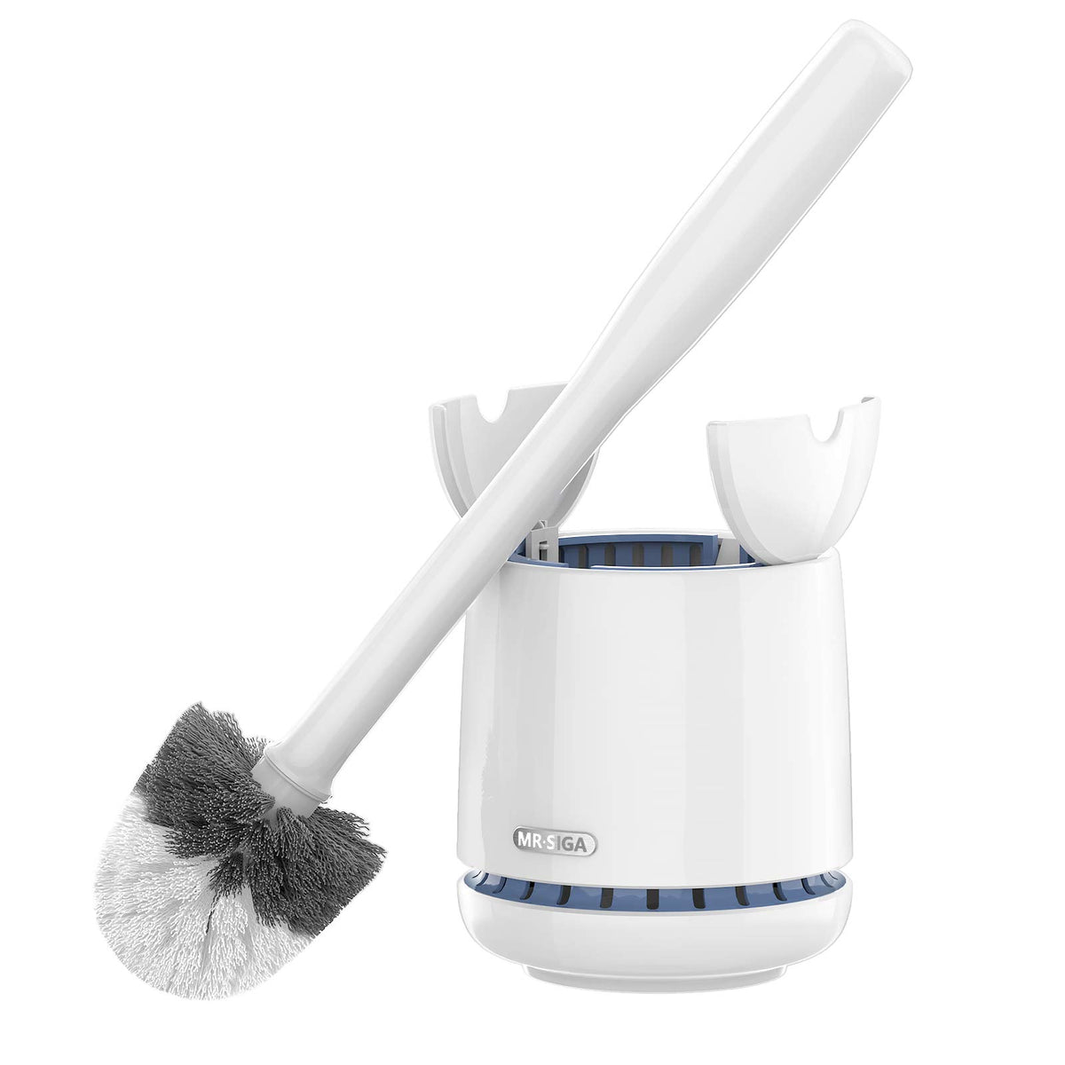 Toilet Bowl Brush and Holder, Sturdy Long Handle, White, 1 Pack