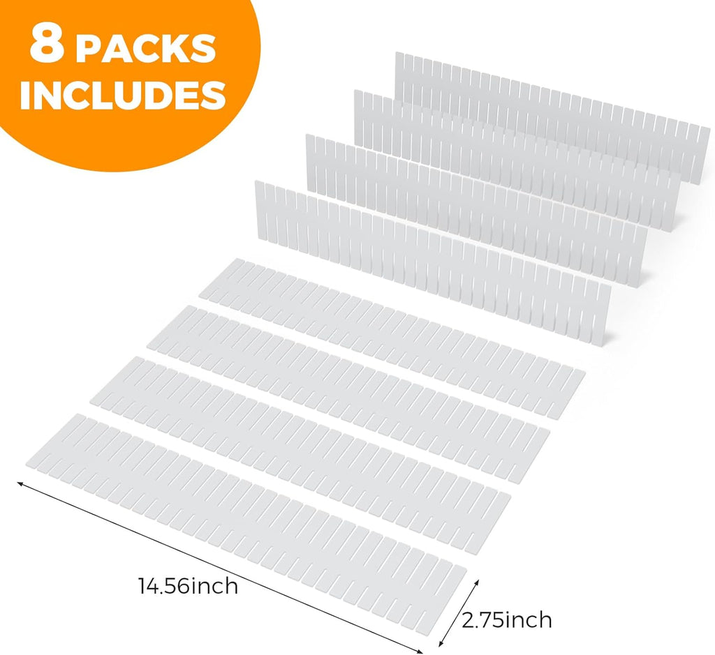 Plastic Drawer Dividers Adjustable Drawer Organizer Dividers Separator for Tidying