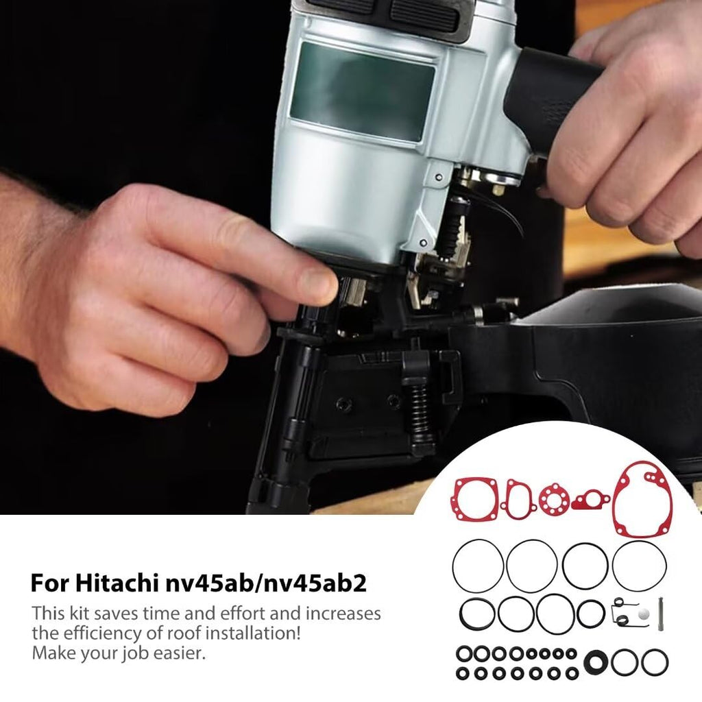 NV45AB, NV45AB2 Coil Roofing Nailer O-Ring Kit for Hitachi, with 883892, 877767 Gasket Kit