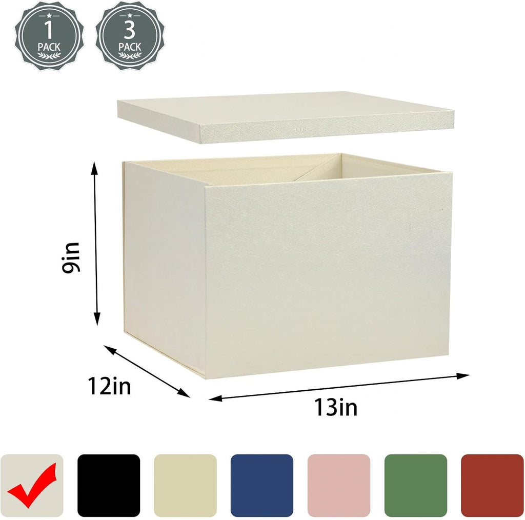 Extra Large White Gift Box with Lid 13x12x9 Inch for Presents