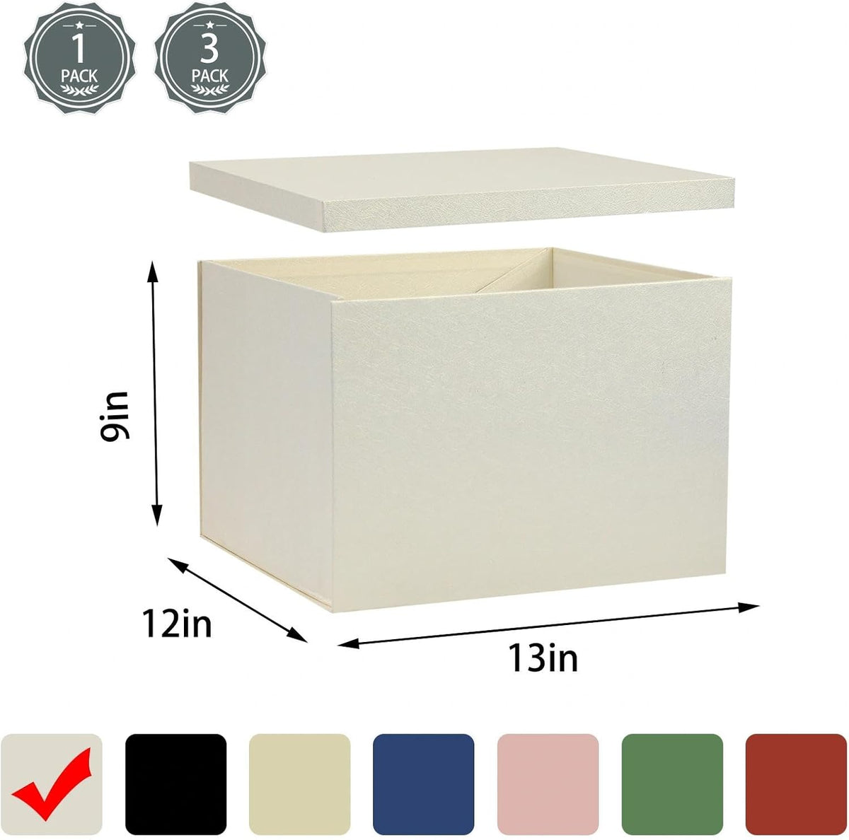Extra Large White Gift Box with Lid 13x12x9 Inch for Presents
