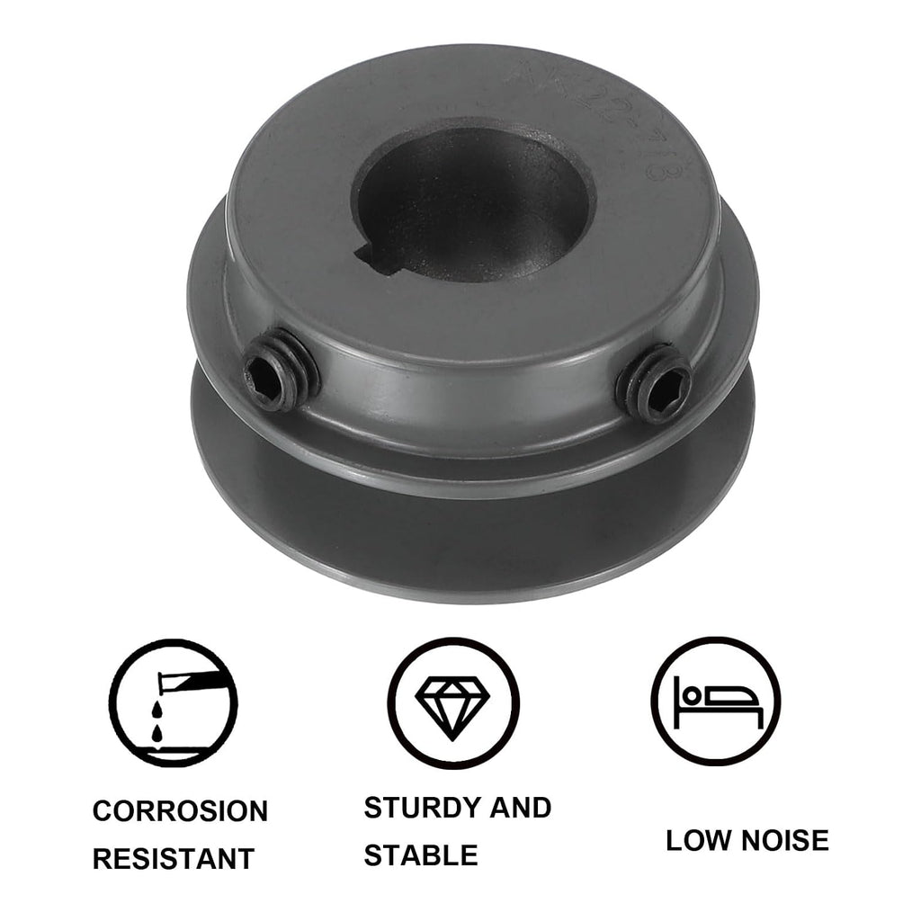uxcell AK22-7/8 V-Belt Sheave 7/8" Bore, 2.2" OD, Single Groove Web Sheave