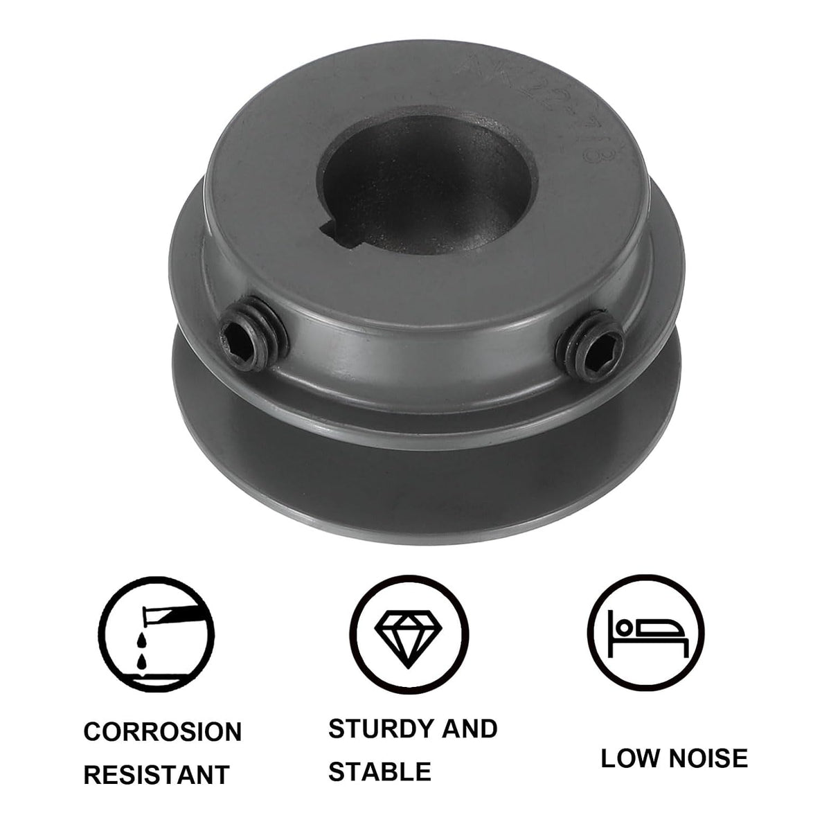 uxcell AK22-7/8 V-Belt Sheave 7/8" Bore, 2.2" OD, Single Groove Web Sheave
