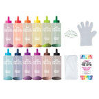 One-Step Tie-Dye Kit 12 Rainbow, Big 4oz Bottles Color Craze