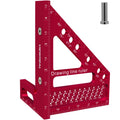 ViewReal Premium Carpenter Square Hole Scribing Ruler Woodworking Square 22.5-90 Degree Measuring Ruler with Angle Pin,Versatile Multi Angle Square for Woodworking, Engineering, and Construction
