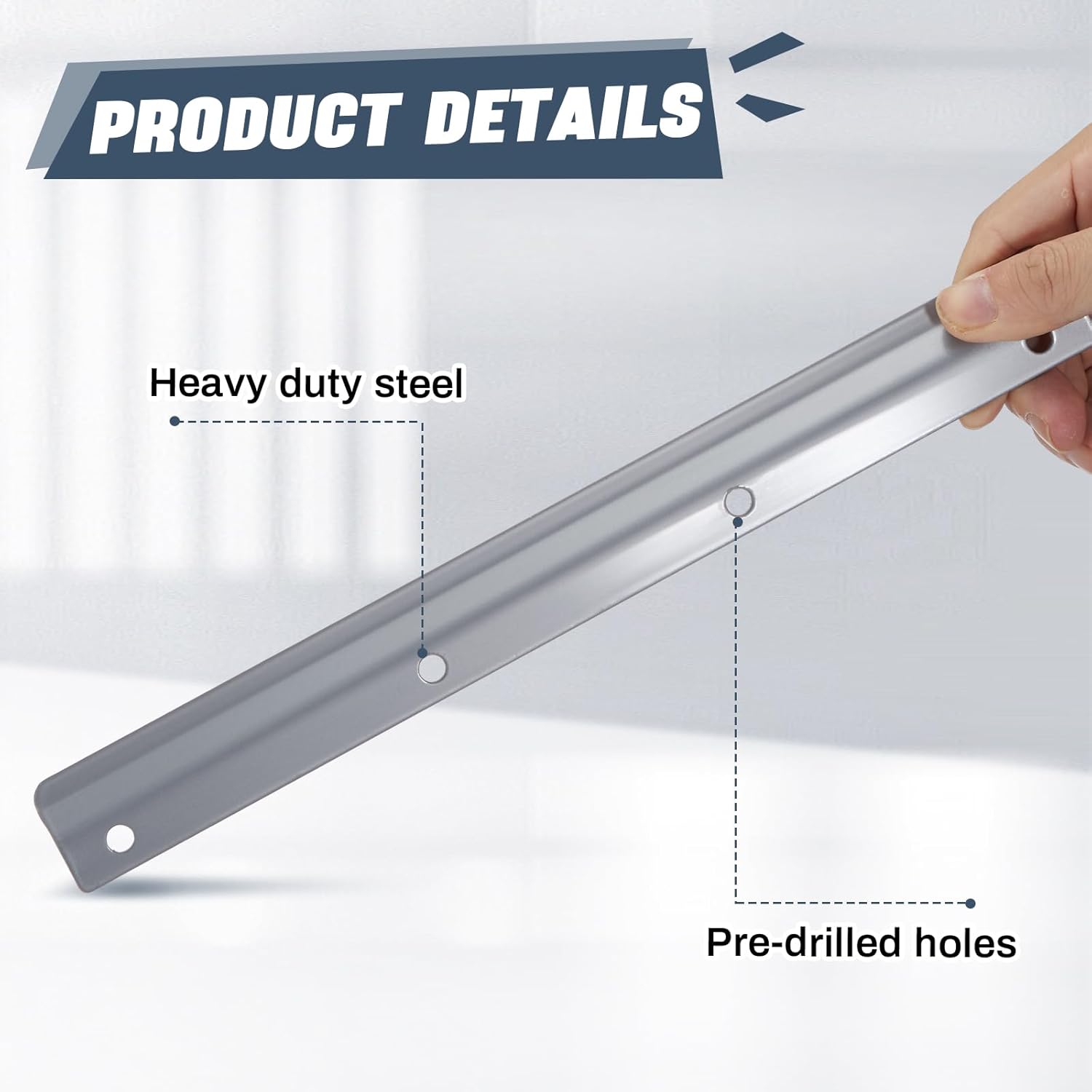 2 Pack 12 Inch Steel Door Latch Guard Plate Constructed Latch Shield Gray Painted Swing in Doors Plate Cover