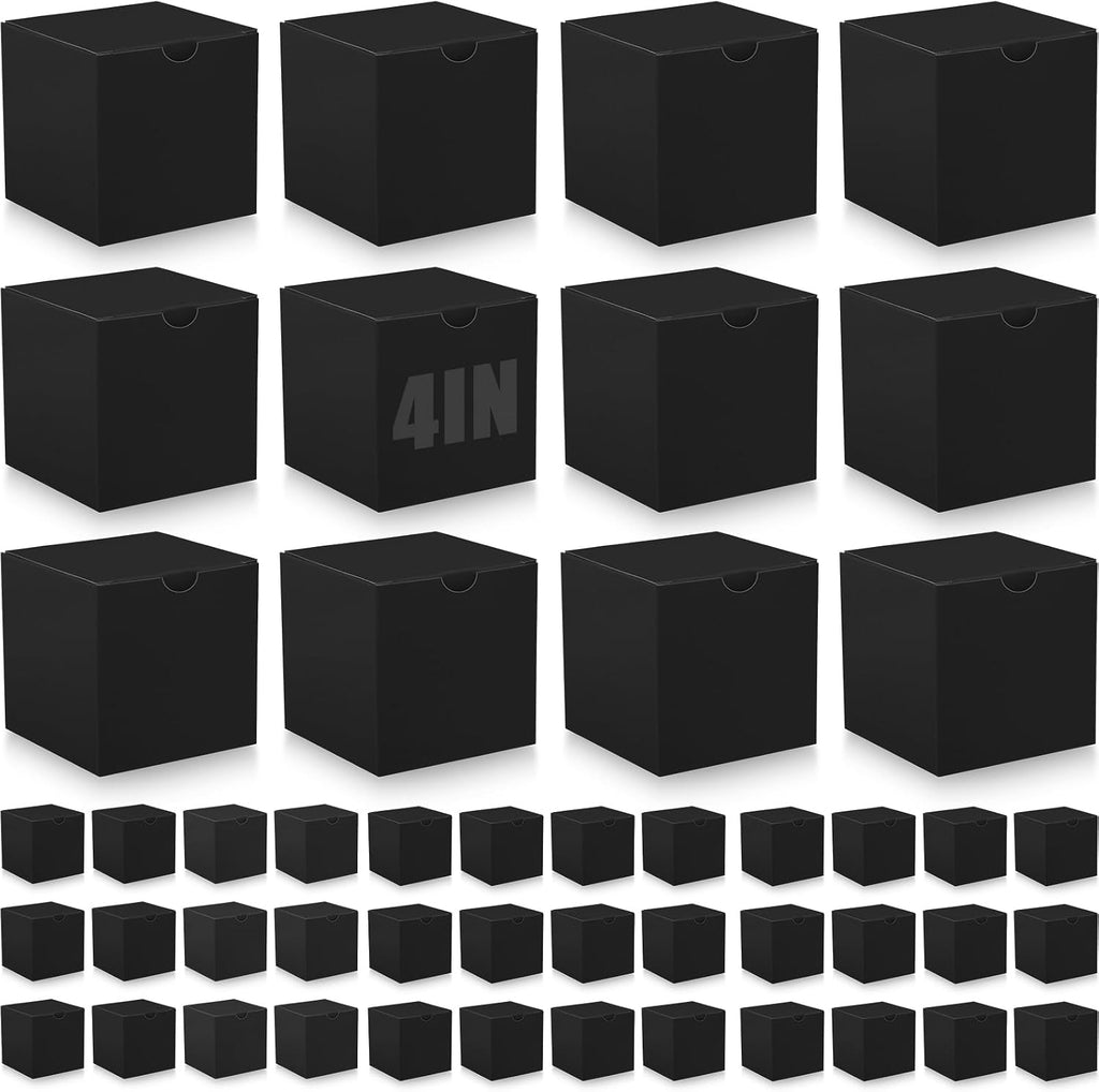 48 Pack Black Gift Boxes Small Cardboard Gift Boxes with Lids