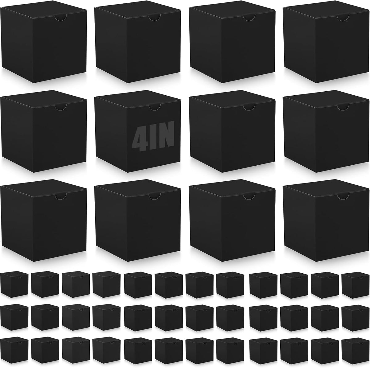 48 Pack Black Gift Boxes Small Cardboard Gift Boxes with Lids