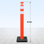 36-inch Traffic Delineator Posts with Water-Fillable Base, 6-Pack