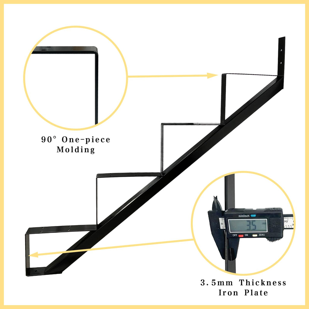 4 Step Metal Stair Step Steel Riser Stringers for 34.7" Height Deck, 2Packs