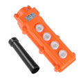 4 Ways Hoist Crane Push Button Switch Rainproof COB-62, 250V, 5 Amp, 500V, 2 Amp, Orange Hoist Pendant Switch with Rubber Cable Barrel