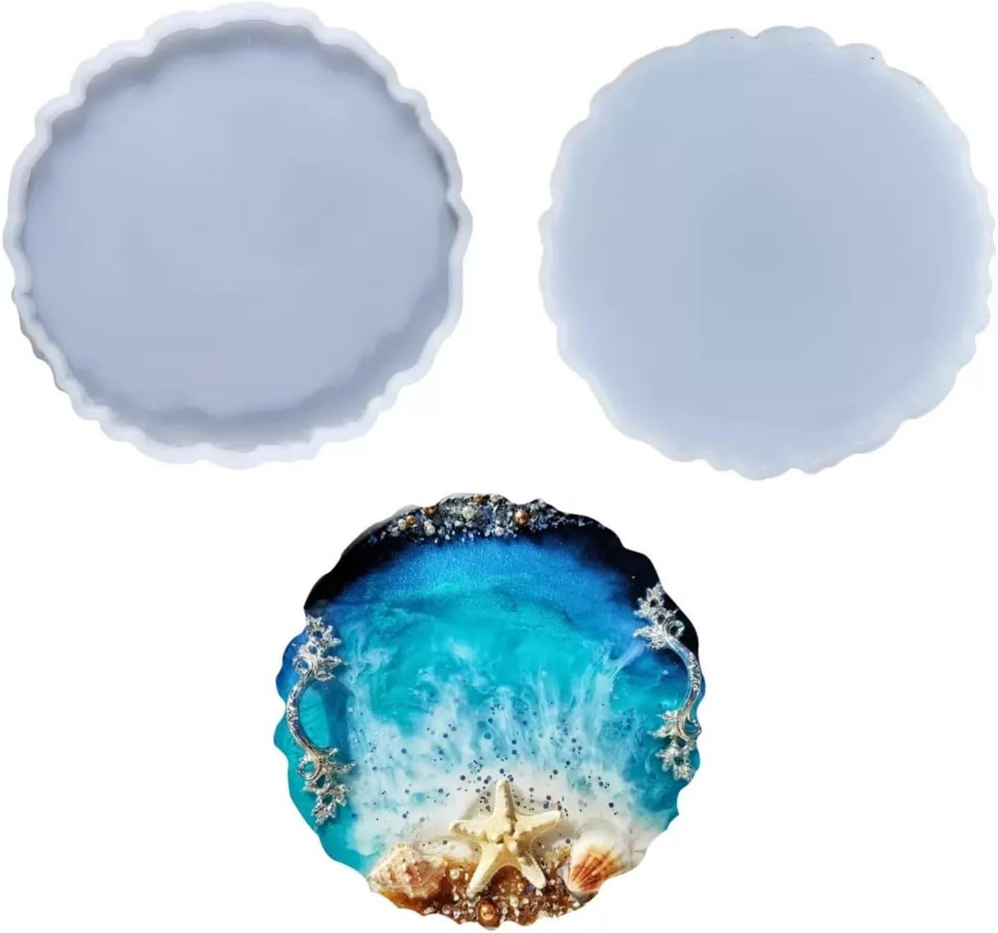 7.8inches Silicone Tray Mold, Geode Silicone Mold for Resin,Irregular Resin Casting Mold for Coaster, Jewelry Storage