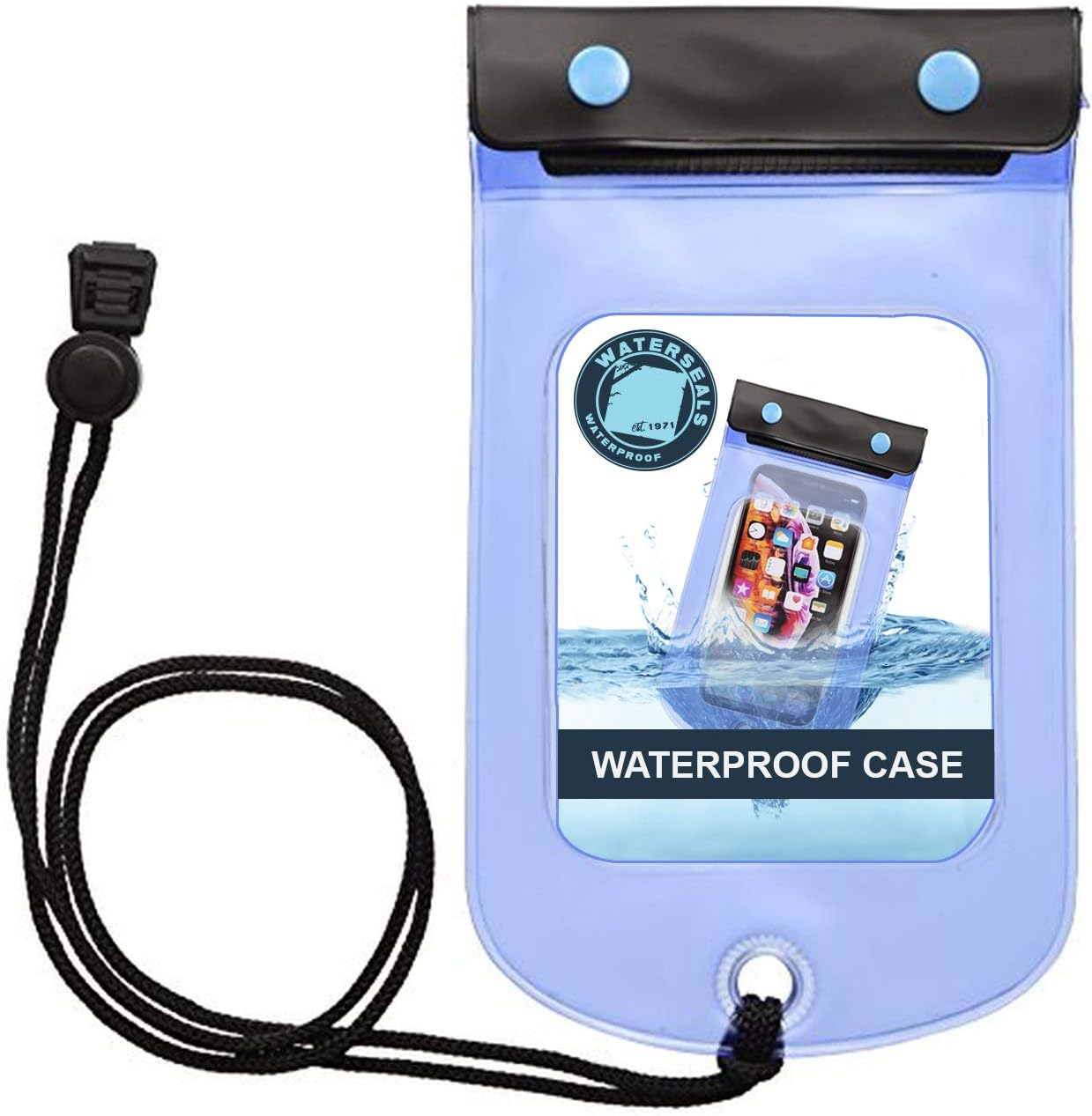WaterSeals Triple Seal Waterproof Pouch + Dry Bag for Cell Phone or Tablet, Great for Kayak, Canoe, Pool, Beach