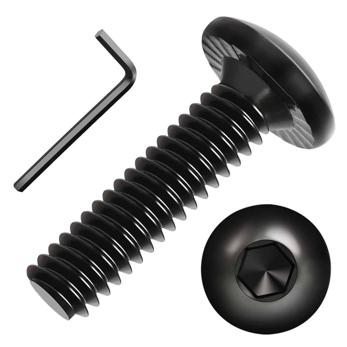 Socket Cap Machine Screws 1/4 x 1 24PC, Button Head Hex Socket