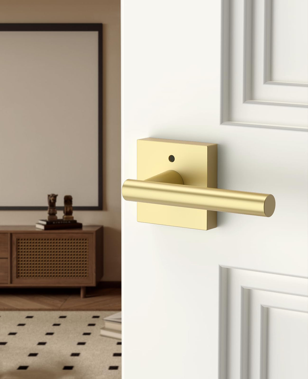 1 Pack Brushed Gold Privacy Interior Door Handles