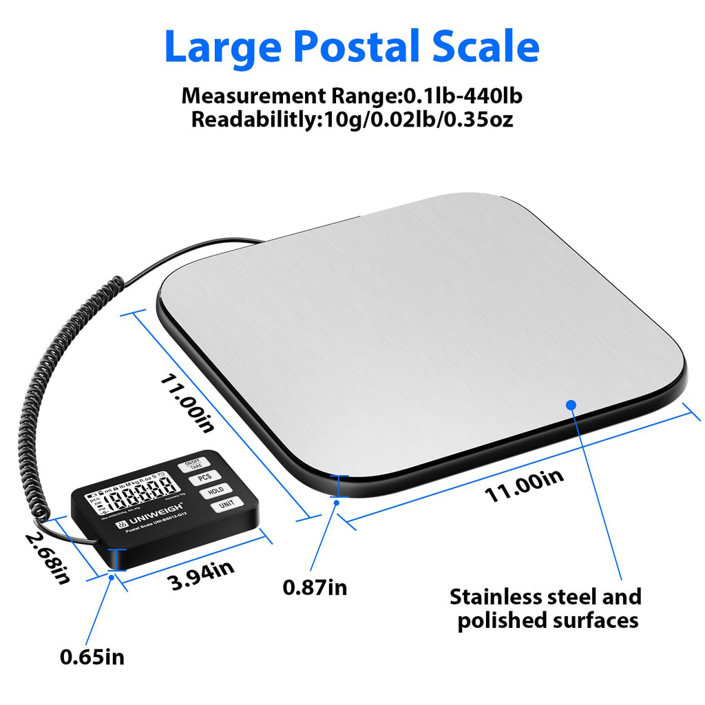 Shipping Scale 440lb/0.35oz Accuracy Digital Postal Scale | Packages Scale with PCS/Hold/Tare Function,Postage Scale