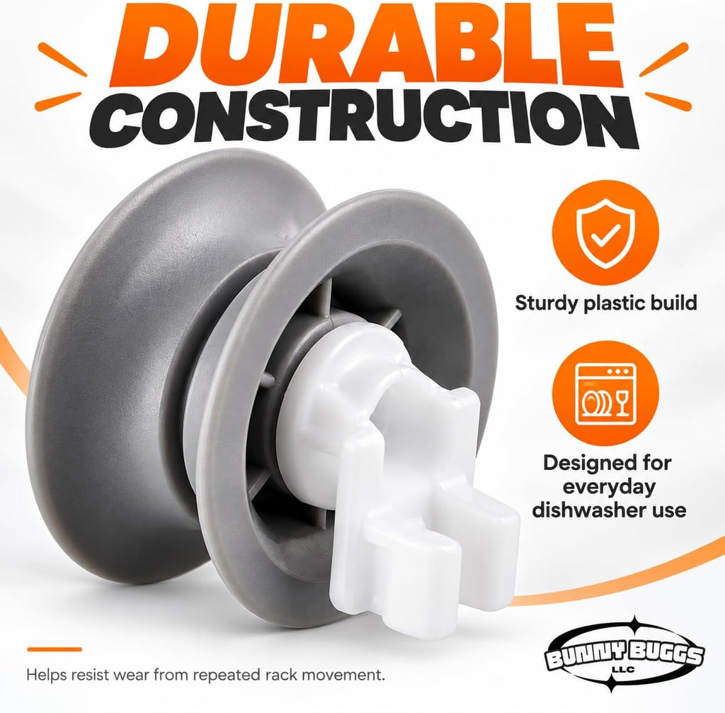 611666 Dishwasher Upper Rack Roller Wheel Kit, Compatible with Bosch Dishwashers, Replaces 00611666, 10032849, 00165313, 165313, PS8727423, AP4355370, 4-Pack