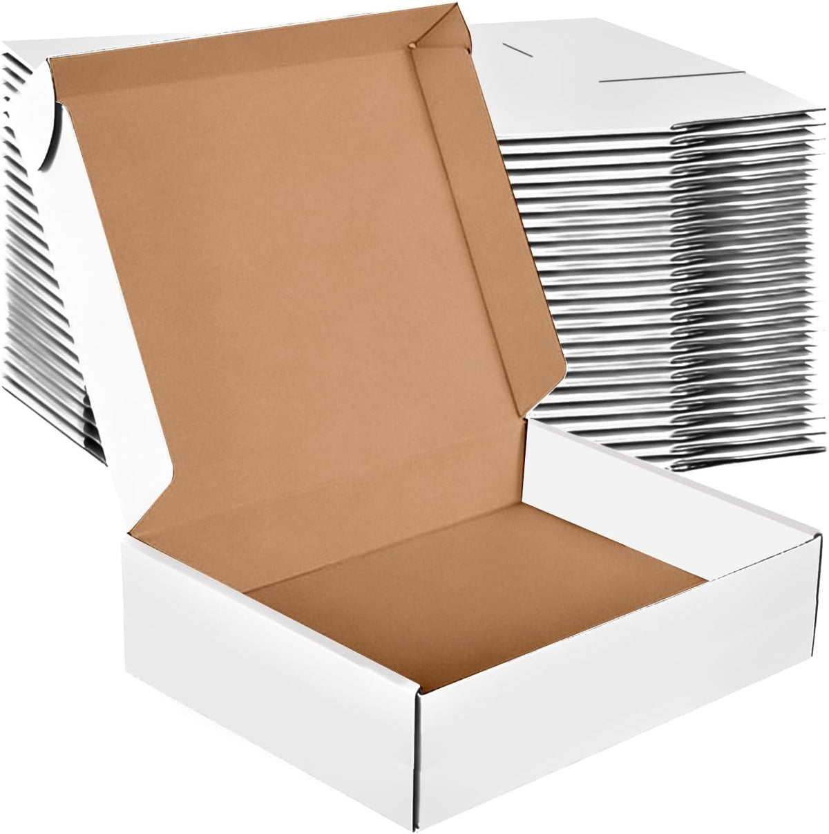 12x10x3 Inches Shipping Boxes Set of 20, Large Corrugated Cardboard Boxes, White Mailer Box for Small Business