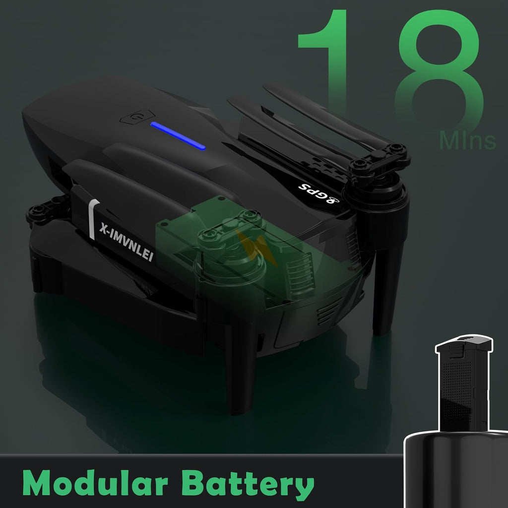 X9 4K GPS Drone with Camera, Foldable FPV RC Quadcopter