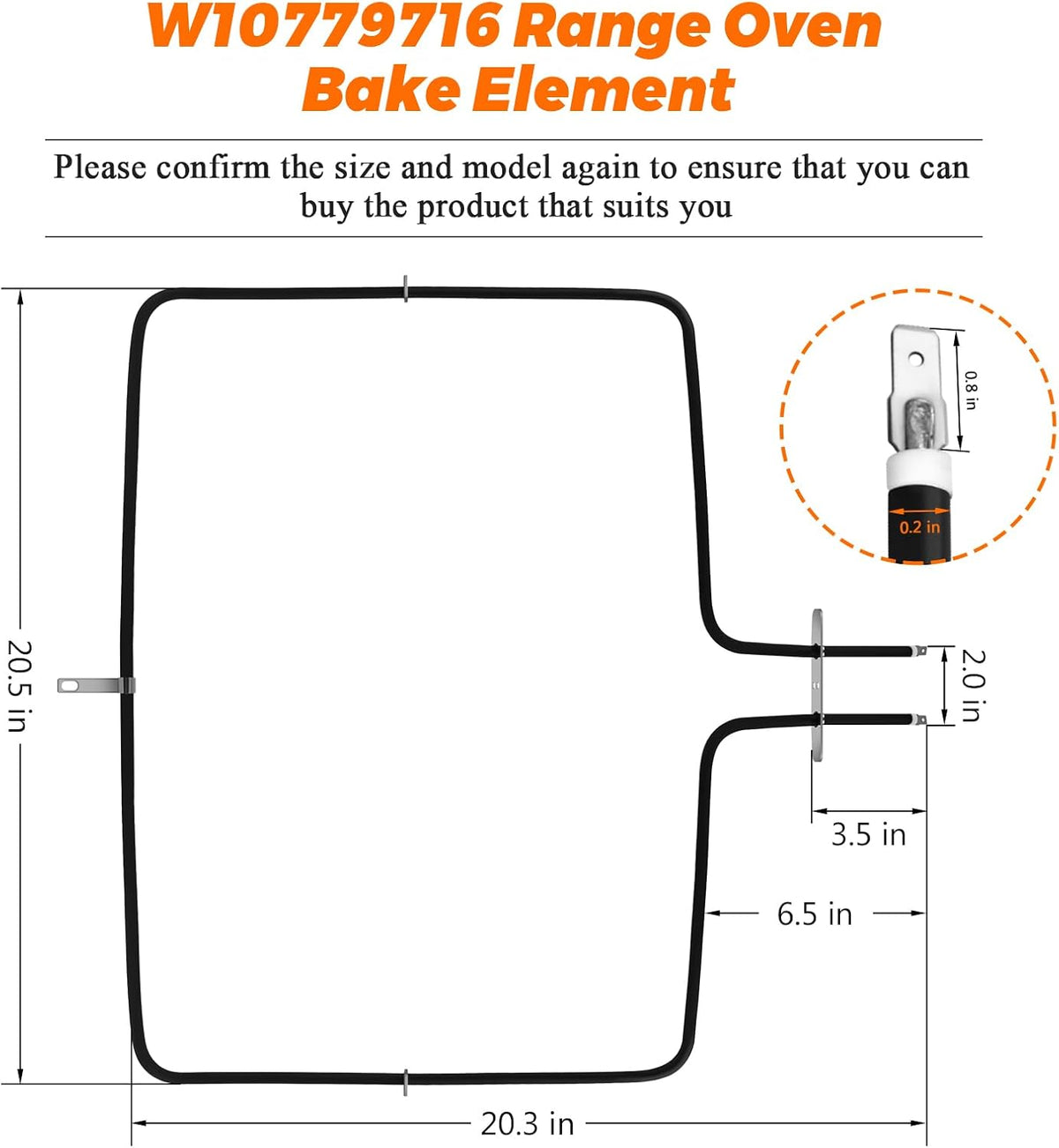 W10779716 Range Oven Bake Element by Blutoget-Oven Heating Element Fit for Whirlpool KitchenAid Maytag JennAir Oven MER8700DS1 KSDB900ESS2 W10289097 W10774342 PS11703285 JDS JES JIS KER KFE KSE MER