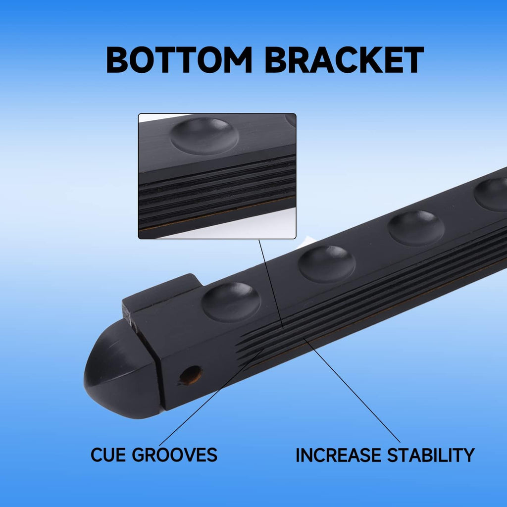 GSE 2-Piece Wooden Wall Mounted Billiard Pool Cue Rack Holds 6/8/12 Cues | Several Colors Available, Pool Stick