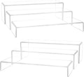 Large Acrylic Display Risers, 2 Set - 6 Pack (12”L~11.6”L~11.2”L) Collectibles Display Shelf, Acrylic Risers Display