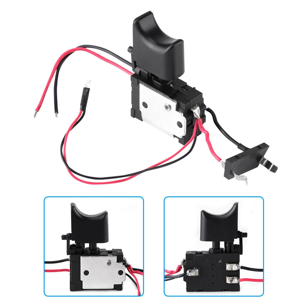 Electric Drill Switch, Cordless Drill Trigger Switch, 7.2V-24V Lithium Battery Cordless Drill Speed Control Trigger Switch With Small Light