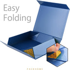 Large Gift Box 13.5x10x3.5 Inches, Sturdy Shirt Box with Magnetic Lid for Multiple Occasions (Glossy Blue)