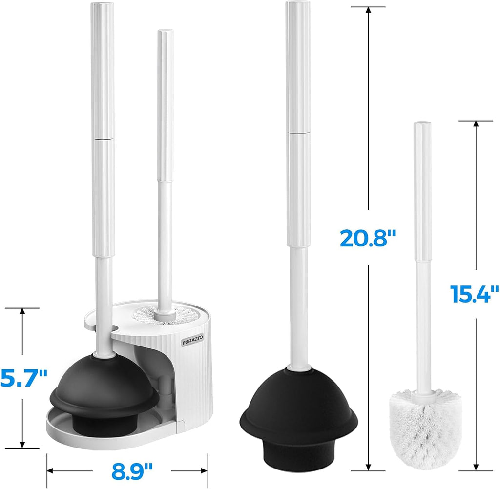 2in1 Toilet Brush & Plunger Set, Bathroom Essentials for Apartment | 21" Extended, Apartment Must Haves, Accessories