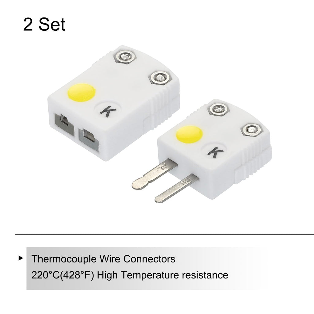 MECCANIXITY Mini K Type Ceramics Thermocouple Wire Connectors, 2 Set