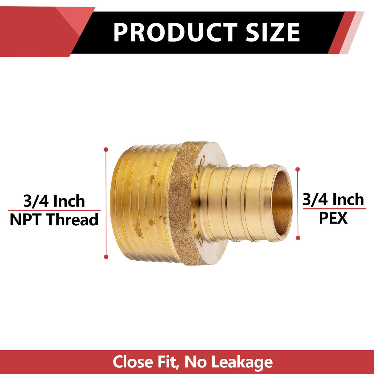2-PACK EFIELD Pex Crimp Fitting,3/4" x 3/4"NPT Male Adapter(PEX1807021-2)