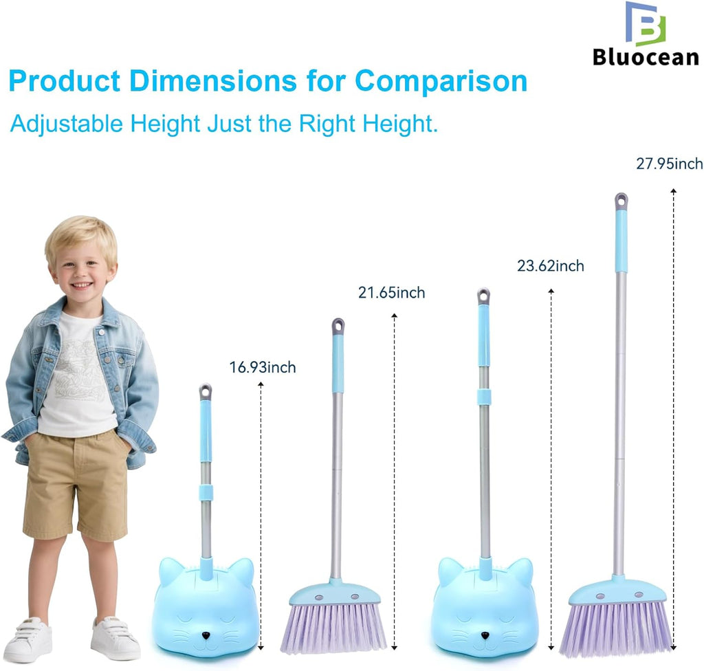 28'' Kids Mini Broom and Dustpan Set - Toddler Cleaning Toy, Toddler Household Helper, Parent-Child Interactive Play