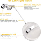 Adjustable Float Ball Valves - 1" NPT Male Thread Stainless Steel 304 Elbow Flow Control Float Valve for Automatic Water Level Control Tank Pond Water Tower