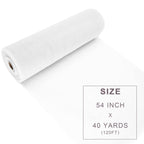 White Tulle Fabric Roll 54 Inch 40 Yards, Large Tulle Spool Bolt