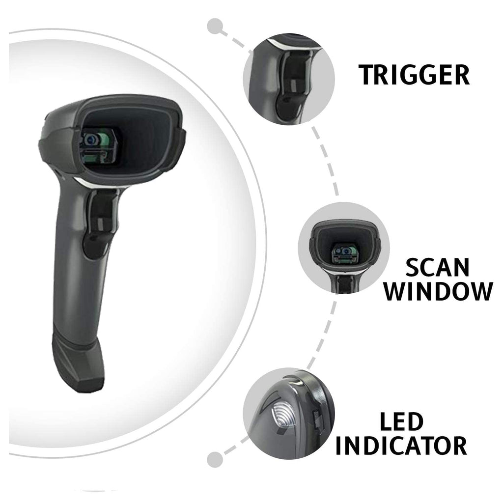 Zebra DS4608-SR Standard Range 1D 2D Handheld Barcode Scanner QR Wired USB Imager Black Corded Screen Code Reader for