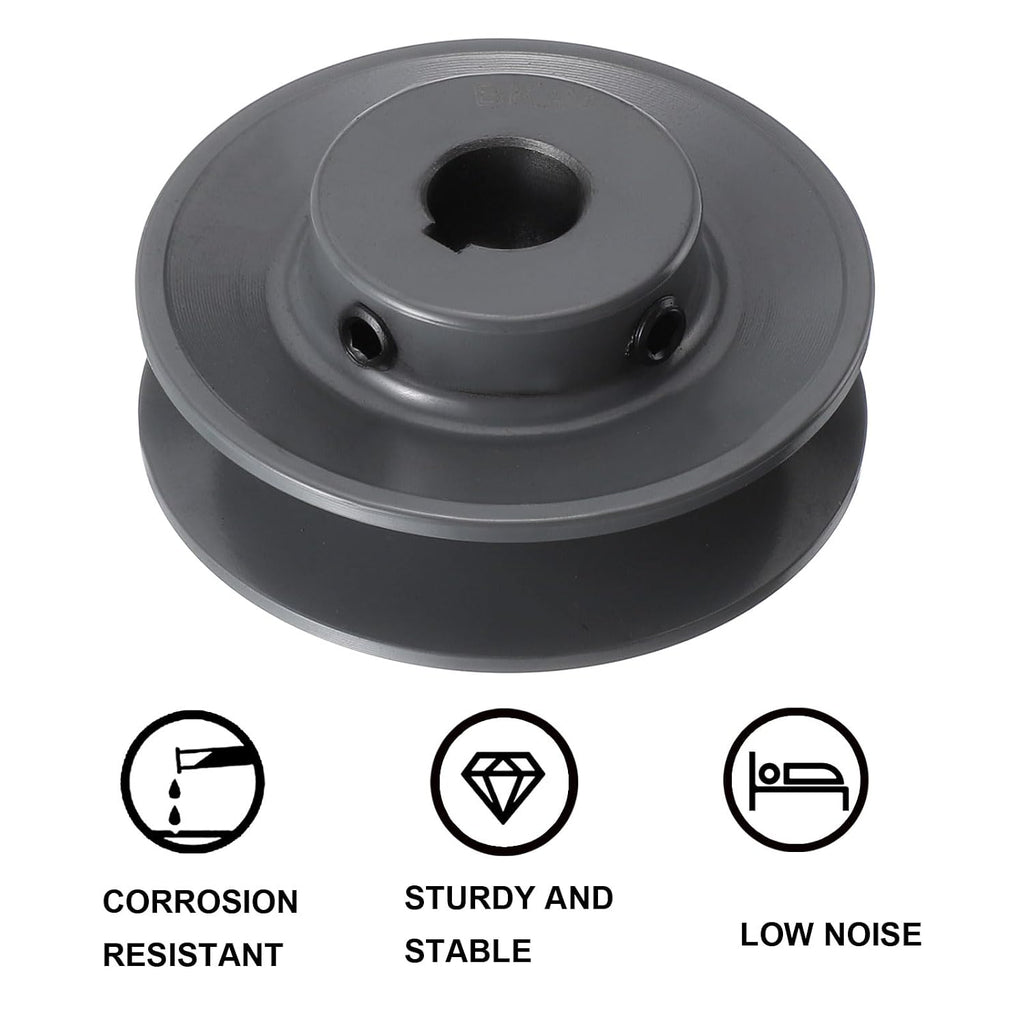 uxcell BK28-5/8 V-Belt Sheave 5/8" Bore, 2.95" OD, Single Groove Web Sheave